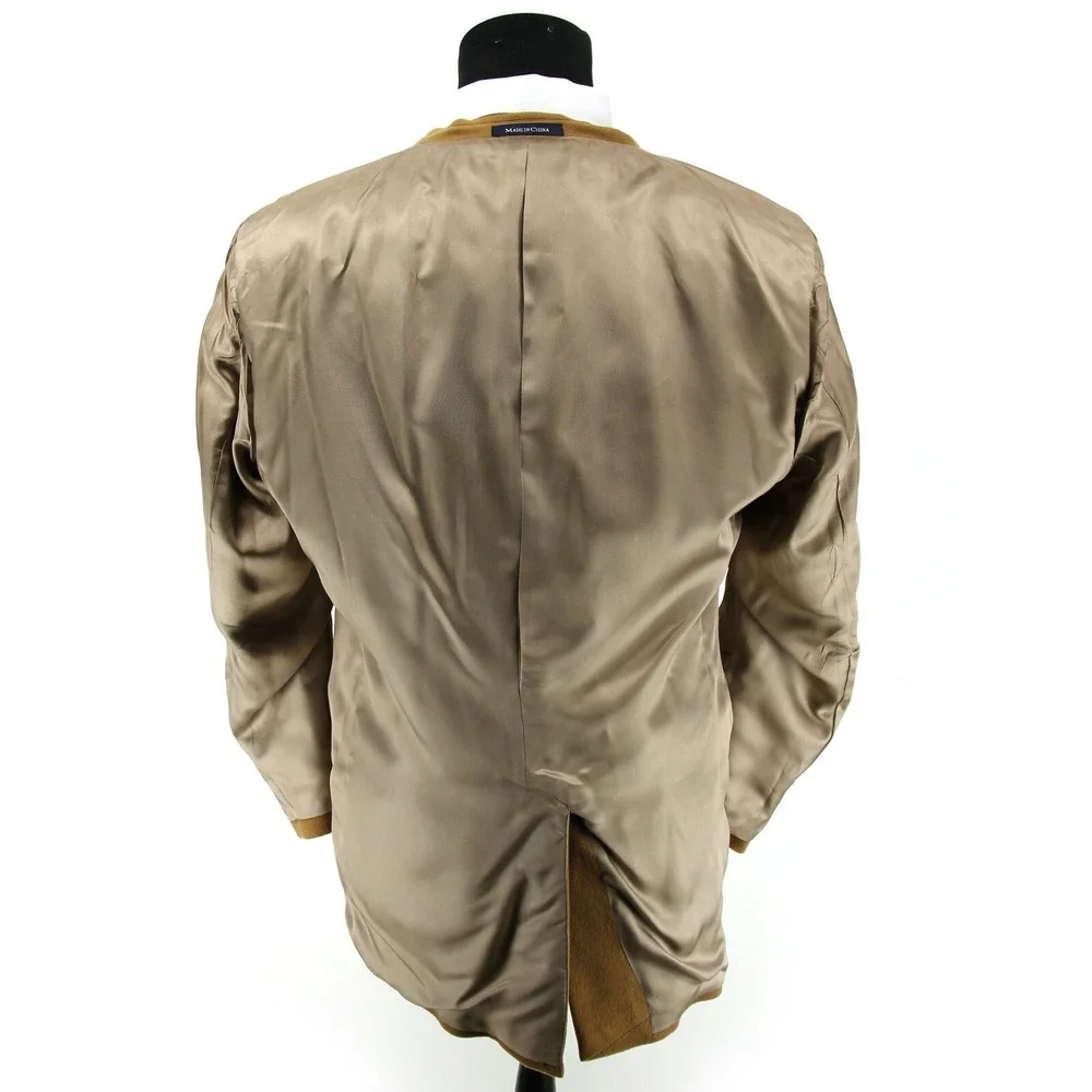 Lands' End 100% Cashmere 2 Button Sport Coat Mens Sz 42 Regular Tan Single Vent